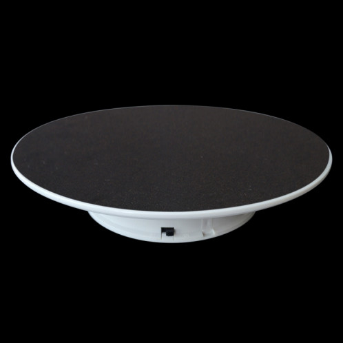 25cm 360 degrés Transformation de platine tournante électrique Stand de prise de vue vidéo PLATTABLE pour la photographie, charge 3 kg, alimenté par batterie (blanc noir) SH68BW222-06