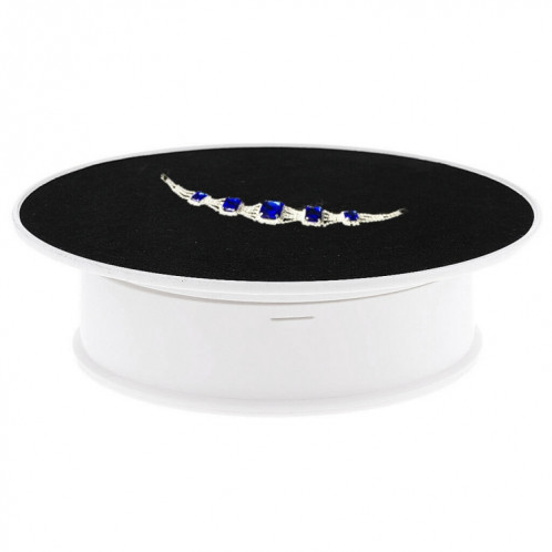 20cm 360 degrés électrique tourne-disque présentoir photographie vidéo accessoires de prise de vue plateau tournant, charge 1,5 kg, alimenté par batterie USB (blanc + noir) SH71WB1384-06