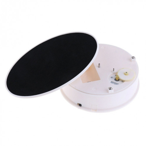 20cm 360 degrés électrique tourne-disque présentoir photographie vidéo accessoires de prise de vue plateau tournant, charge 1,5 kg, alimenté par batterie USB (blanc + noir) SH71WB1384-06