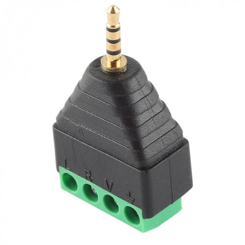 Connecteur audio stéréo de bornier mâle à 4 broches de 4 mm de 2,5 mm SH09061244-04