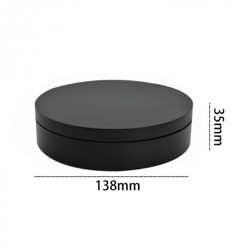 13,8 cm USB charge Smart 360 degrés rotatif plateau d'affichage présentoir vidéo accessoires de prise de vue plateau tournant pour la photographie, charge 3 kg (noir) SH942B1238-014