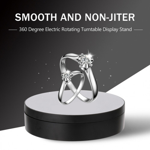 13,8 cm USB charge Smart 360 degrés rotatif plateau d'affichage présentoir vidéo accessoires de prise de vue plateau tournant pour la photographie, charge 3 kg (noir) SH942B1238-014