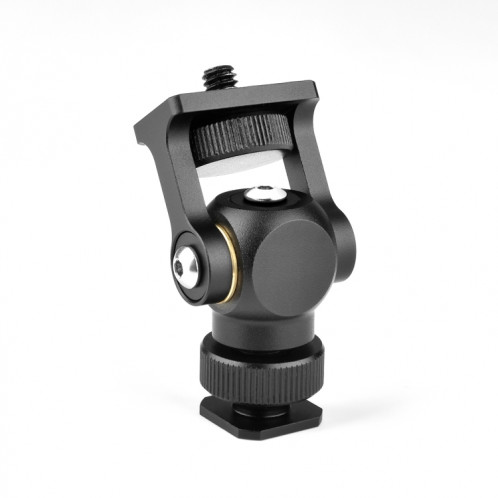 YELANGU 180 degrés pivotant mini trépied support de tête de boule support de chaussure froide adaptateur de vis 1/4 pouce (noir) SY954B607-010