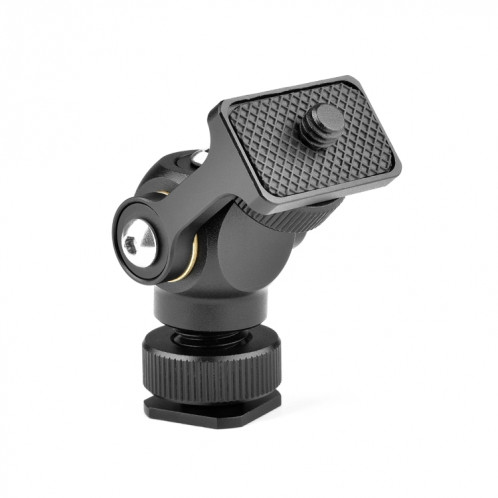 YELANGU 180 degrés pivotant mini trépied support de tête de boule support de chaussure froide adaptateur de vis 1/4 pouce (noir) SY954B607-010