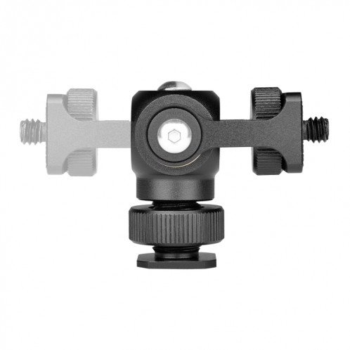 YELANGU 180 degrés pivotant mini trépied support de tête de boule support de chaussure froide adaptateur de vis 1/4 pouce (noir) SY954B607-010