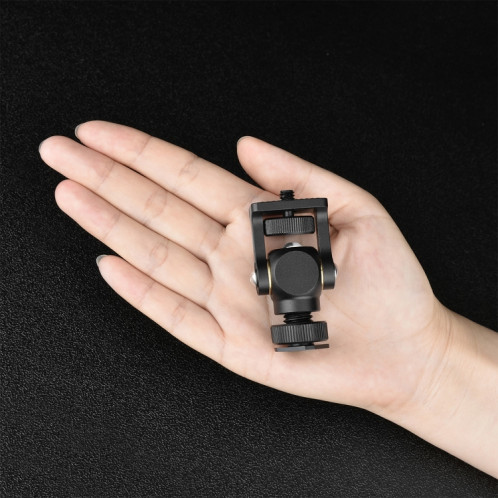 YELANGU 180 degrés pivotant mini trépied support de tête de boule support de chaussure froide adaptateur de vis 1/4 pouce (noir) SY954B607-010