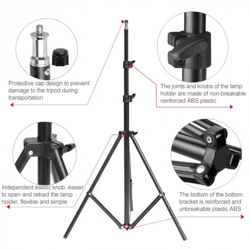 50x70cm Softbox Single Light + 200cm Heigh Photographie Prise de vue de la photographie Trépied Stand Stand + Bras JIB JIB SUPPORT STUDIO FLASH LUMIÈRE SH0991265-09