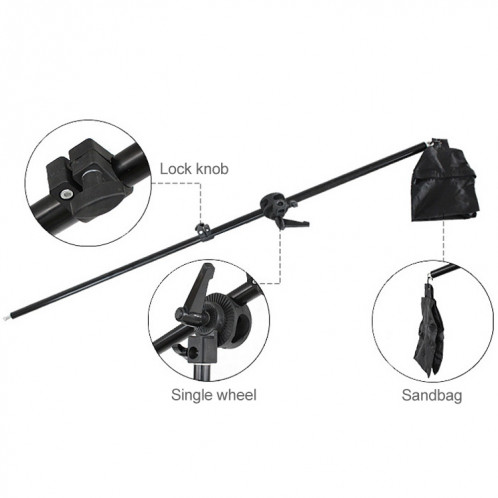 50x70cm Softbox Single Light + 200cm Heigh Photographie Prise de vue de la photographie Trépied Stand Stand + Bras JIB JIB SUPPORT STUDIO FLASH LUMIÈRE SH0991265-09