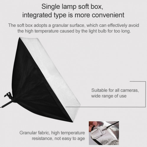 50x70cm Softbox Single Light + 200cm Heigh Photographie Prise de vue de la photographie Trépied Stand Stand + Bras JIB JIB SUPPORT STUDIO FLASH LUMIÈRE SH0991265-09