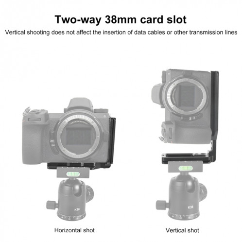 Support de Base de support de plaque en L à dégagement rapide de prise de vue verticale 1/4 pouce pour Nikon Z6 / Z7 SH11041956-09