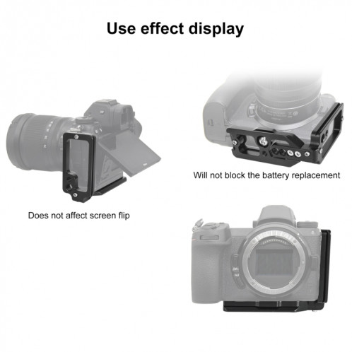 Support de Base de support de plaque en L à dégagement rapide de prise de vue verticale 1/4 pouce pour Nikon Z6 / Z7 SH11041956-09