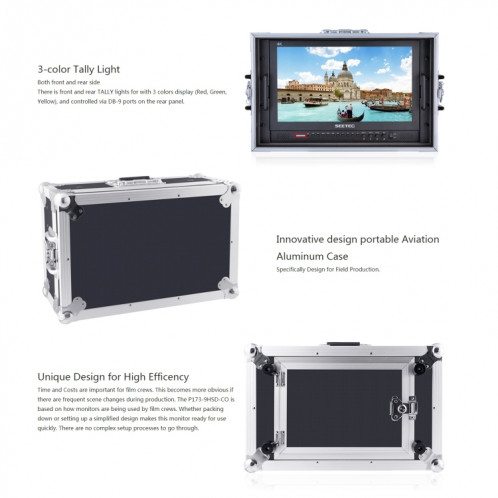 SEETEC P173-9HSD-CO 1920x1080 17,3 pouces SDI / HDMI 4K niveau de diffusion photographie professionnelle moniteur de terrain de caméra SS1139557-08