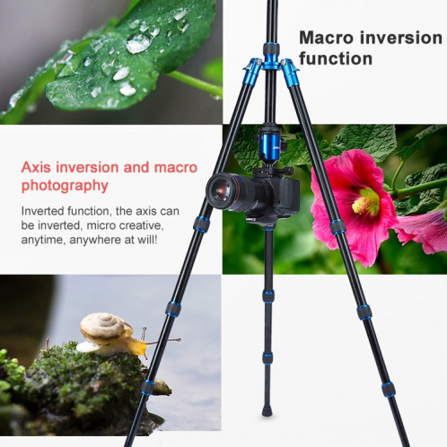 TRIOPO Oubao A-688 Trépied en alliage d'aluminium portable réglable avec tête sphérique pour appareil photo reflex ST11501159-015
