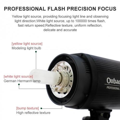 TRIOPO Oubao TTR600W Studio Flash avec ampoule E27 150W ST1153593-09