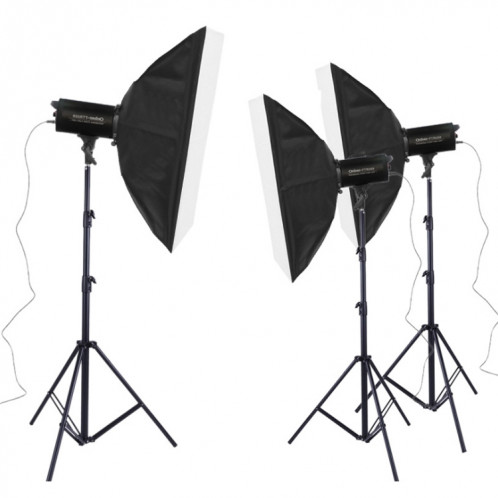 TRIOPO Oubao TTR300W 60x90cm Studio Softbox + support de trépied 2.8m + 3 x ampoule photographie éclairage ensemble trois pièces ST11581771-010