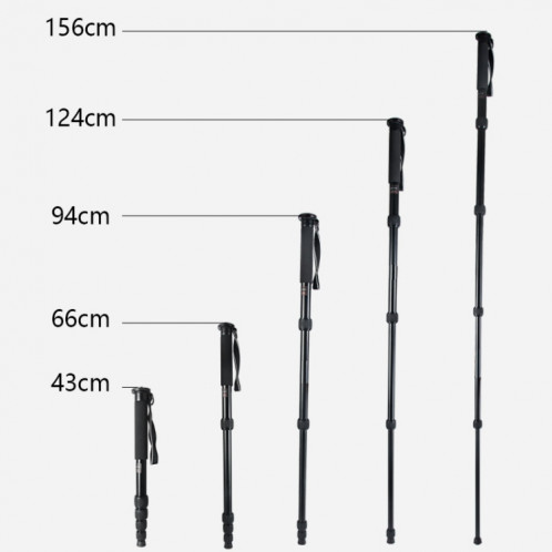 BEXIN MAS285 Support de monopode en alliage d'aluminium pour appareil photo reflex numérique portable de voyage extérieur (noir) SB200B617-08
