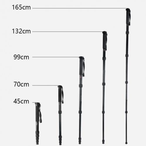 BEXIN MAS325 Support de monopode en alliage d'aluminium pour appareil photo reflex numérique portable de voyage (noir) SB201B1572-09