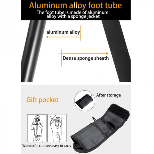 BEXIN P285-A Support de monopode en alliage d'aluminium pour appareil photo reflex numérique portable de voyage extérieur (noir) SB204B53-010