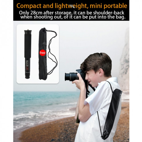 BEXIN P308C Portable Voyage Appareil Photo DSLR Extérieur En Alliage D'aluminium Monopod Titulaire (Noir) SB206B573-011