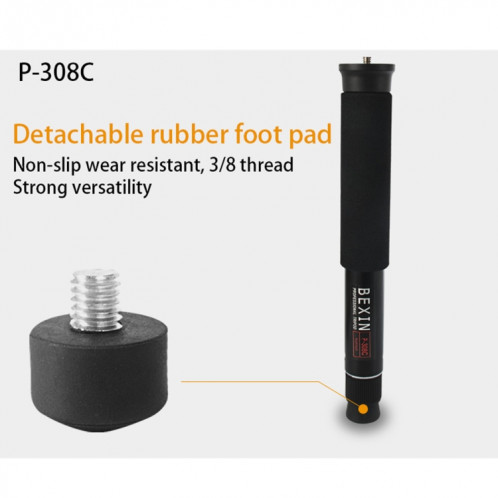 BEXIN P308C Portable Voyage Appareil Photo DSLR Extérieur En Alliage D'aluminium Monopod Titulaire (Noir) SB206B573-011