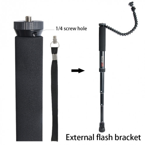 BEXIN P308 Support de monopode en alliage d'aluminium pour appareil photo reflex numérique portable de voyage extérieur (noir) SB208B1094-09