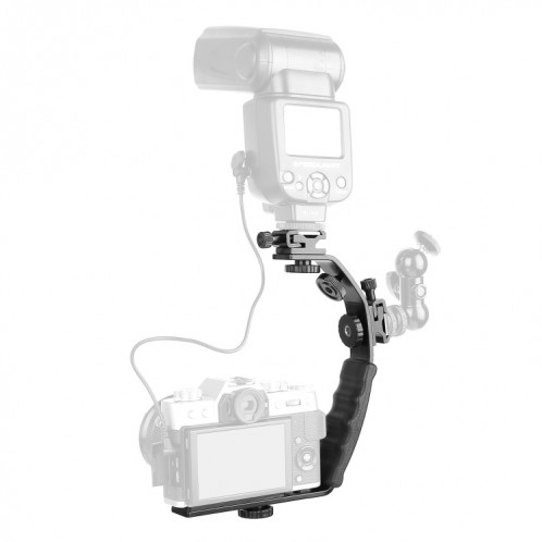 Support de caméra en aluminium avec support de flash en forme de L (noir) SH213B1593-06
