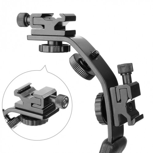 Support de caméra en aluminium avec support de flash en forme de L (noir) SH213B1593-06