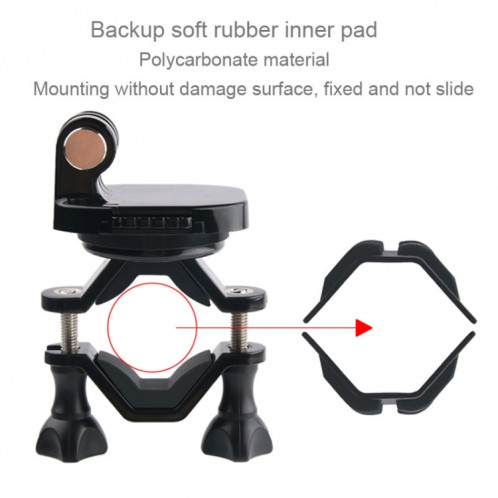 Support de guidon de moto GP433 pour GoPro HERO6 / 5/5 Session / 4 Session / 4/3 + / 3/2/1 / Fusion, Xiaoyi et autres caméras d'action (Noir) SH221B1074-08