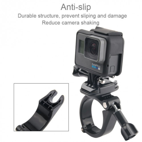 GP434 Grande Bicyclette Moto Fixation Guidon Montage pour GoPro HERO6 / 5/5 Session / 4 Session / 4/3 + / 3/2/1 / Fusion, Xiaoyi et Autres Caméras Action (Noir) SH222B1053-08