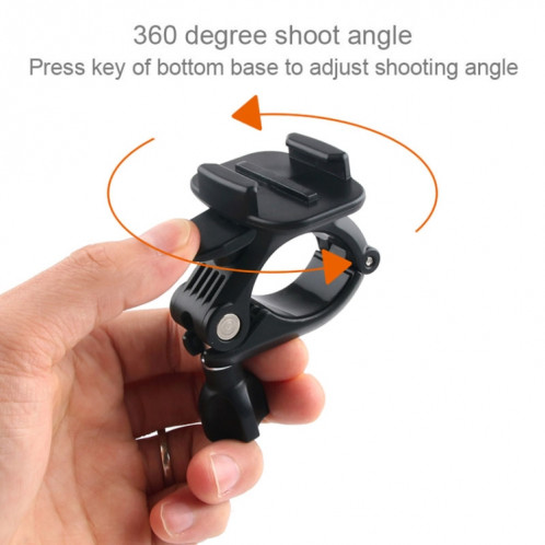 GP435 Support de Fixation de guidon de moto de petite taille pour GoPro HERO6 / 5/5 Session / 4 Session / 4/3 + / 3/2/1 / Fusion, Xiaoyi et autres caméras d'action (Noir) SH223B1000-08