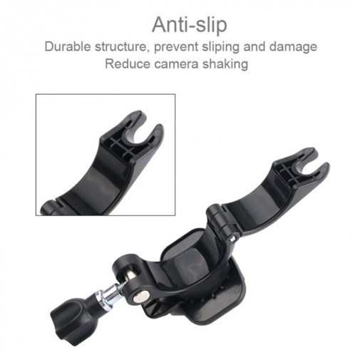 GP435 Support de Fixation de guidon de moto de petite taille pour GoPro HERO6 / 5/5 Session / 4 Session / 4/3 + / 3/2/1 / Fusion, Xiaoyi et autres caméras d'action (Noir) SH223B1000-08