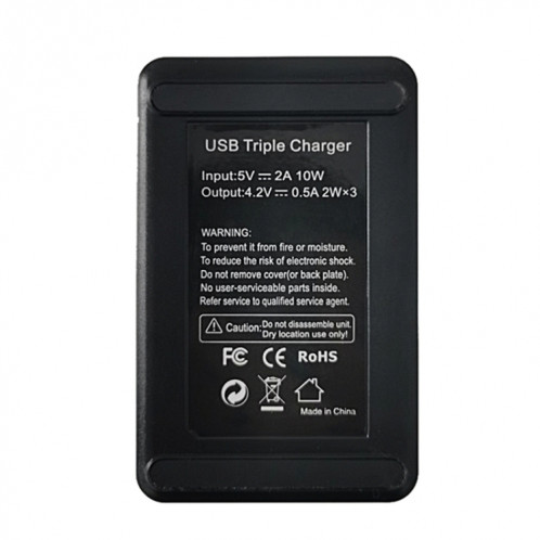 Pour Sony NP-BX1 LCD Display Triple Chargeur USB avec câble USB (noir) SH275B697-04