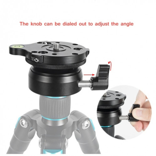 Bexine DY-60N 3/8 pouce Dôme Trépied Professionnel Nivelant de 360 ​​degrés Panorama Head Base avec adaptateur à vis à bulles et à vis de 3/8 pouces SB13661725-08