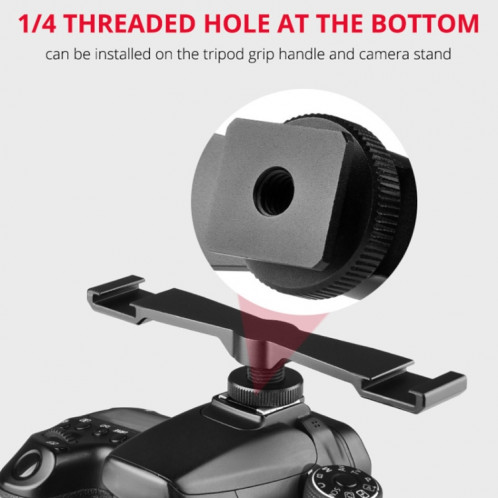 Chaussure à froid Yelangu A641 à double support de montage de chaussure à double froide Support d'alliage d'aluminium (noir) SY382B1693-08