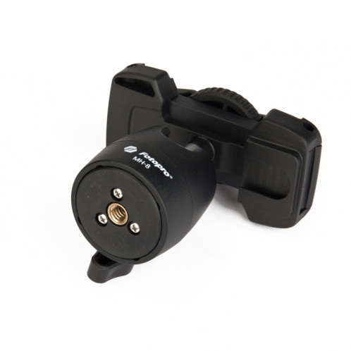 Fotopro RM-80 Mini Mount de trépied de bureau + tête à billes MH-8 avec pince de vis et téléphone de 1/4 pouce (noir) SF398B1332-06