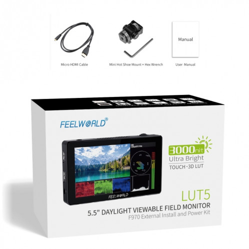 SELEWORLD LUT5 5.5 pouce Ultra High Light 3000nit écran tactile écran de caméra de caméra DSLR (noir) SF467B794-015