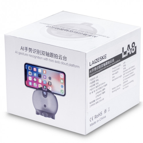Lauzeke LA8 Smart Robot Cameraman 360 degrés Support de téléphone de suivi automatique (gris) SH468H593-010