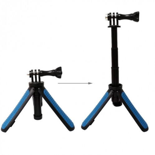 Multi-fonctionnel support de trépied pliable Selfie Monopod Stick pour GoPro HERO5 Session / 5/4 Session / 4/3 + / 3/2/1, caméras de sport Xiaoyi, longueur: 12-23cm (bleu) SH472L263-07