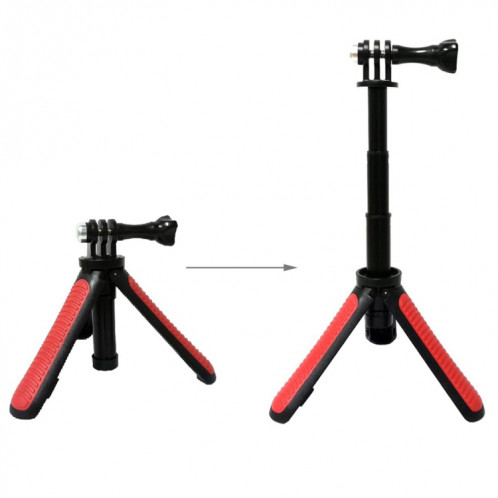 Multi-fonctionnel support de trépied pliable Selfie Monopod Stick pour GoPro HERO5 Session / 5/4 Session / 4/3 + / 3/2/1, caméras de sport Xiaoyi, longueur: 12-23cm (rouge) SH472R834-07