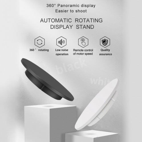 Stand de rotation électrique 42cm Stand de prise de vue vidéo PLAYMETTABLE, CHARGE: 100KG, FIGH FLIG (WHITE) SH523W1148-08
