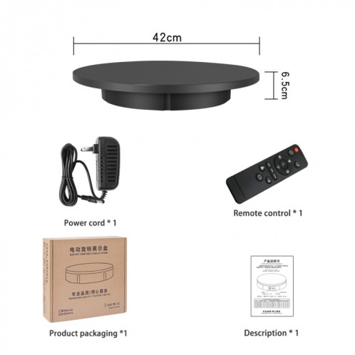 Stand de rotation électrique 42cm Stand de prise de vue vidéo PLAYMETTABLE, CHARGE: 100KG, FIGH FLIG (WHITE) SH523W1148-08