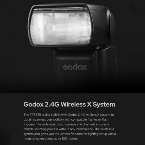 Godox TT685II-F 2.4GHz sans fil TTL HSS 1/8000S Flash Speedlite pour Fujifilm (Noir) SG628B897-09