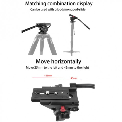 BEXIN VH-105 360 degrés Panorama Heavy The Tripod Action Fluid Head Head Head (Noir) SB709B592-09
