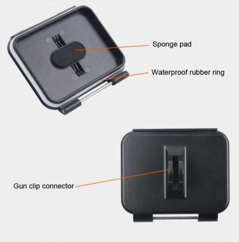Adaptateur de montage avec pince pour montage arrière avec couvercle arrière étanche pour GoPro HERO6 / 5 (noir) SH730B1843-015