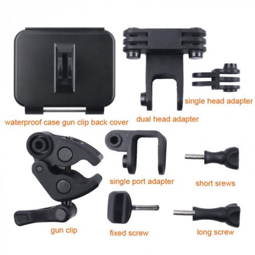 Adaptateur de montage avec pince pour montage arrière avec couvercle arrière étanche pour GoPro HERO6 / 5 (noir) SH730B1843-015