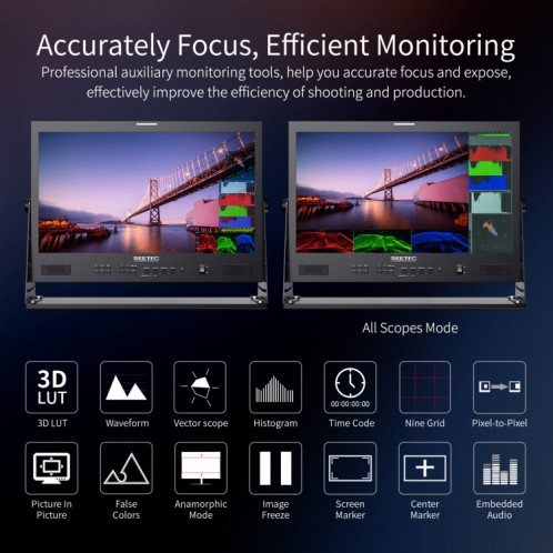 Seetec atem215s 21,5 pouces 3G-SDI HDMI Full HD 1920x1080 Multi-caméra Monitor (Plug AU) SS21AU1799-08