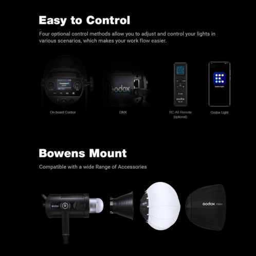 Godox AD600 Pro 200W 2800-6500K BI Bi-Color LED VIDEO Light (UE Plug) SG38EU1103-08