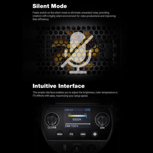 Godox SZ200Bi 200W 2800-6500K BI Bi-Color LED VIDEO Light (UE Plug) SG38EU1103-08