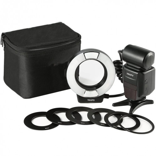 TRIOPO TR-15EX MACRO RING TTL La lumière Flash avec 6 anneaux d'adaptateur de taille différent pour Canon E-TTL (noir) ST868B1582-07