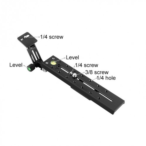 BEXIN VR-220 220 mm de longueur en aluminium ALLIAGE PLAQUE DE REMBLAGE DU MANDE POUR MANFROTTO / SACHTLER (noir) SB870B295-05